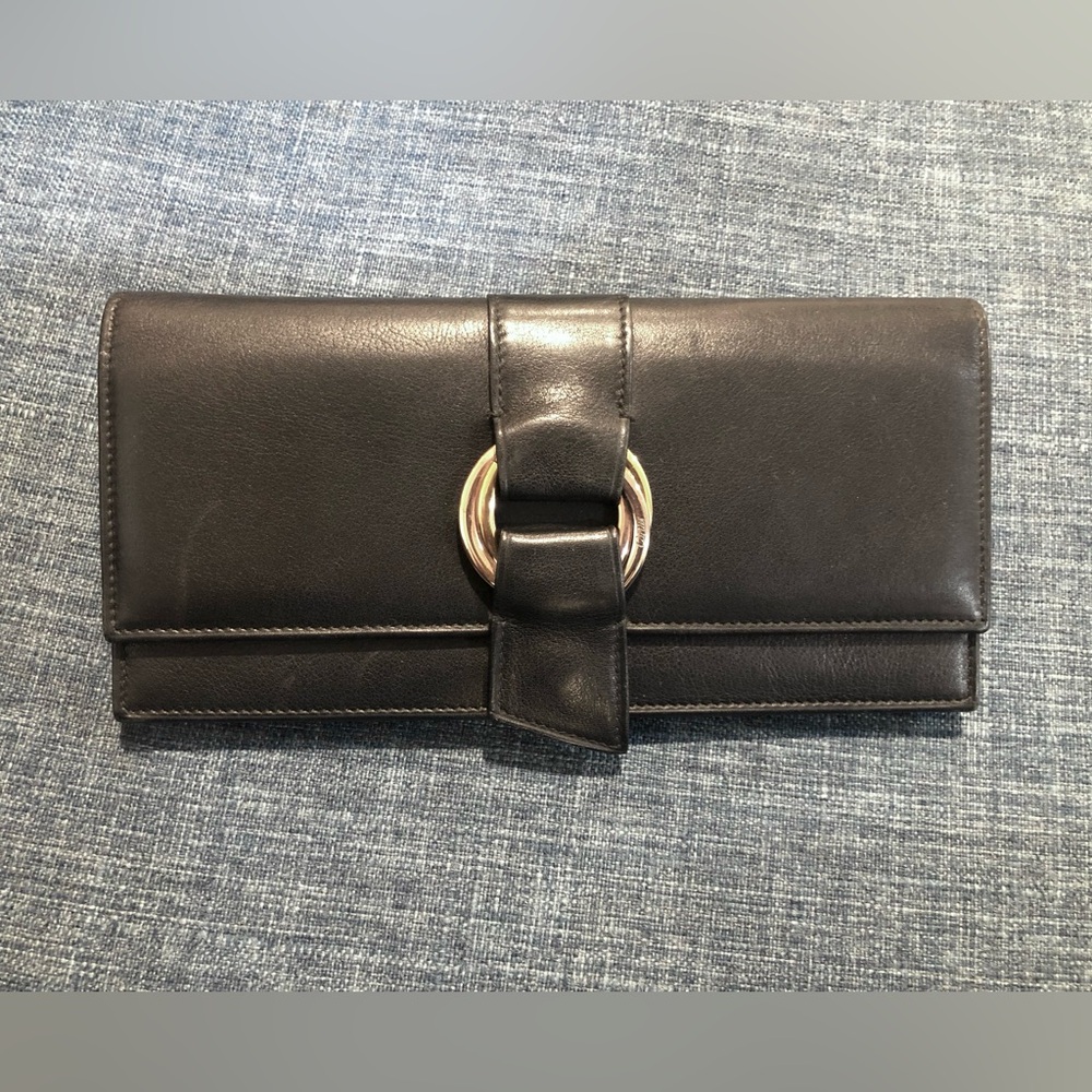Cartier Trinity Long Bifold Leather Wallet - Black